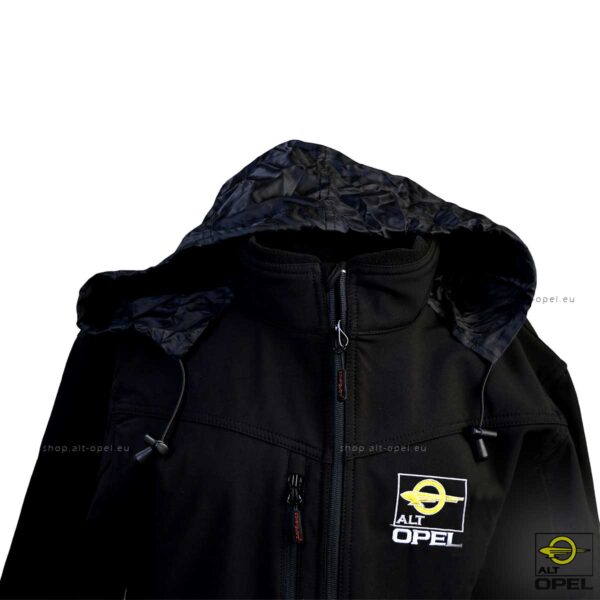 Shop der ALT-Opel IG | Softshelljacke mit Kapuze und eingesticktem Logo | shop.alt-opel.eu