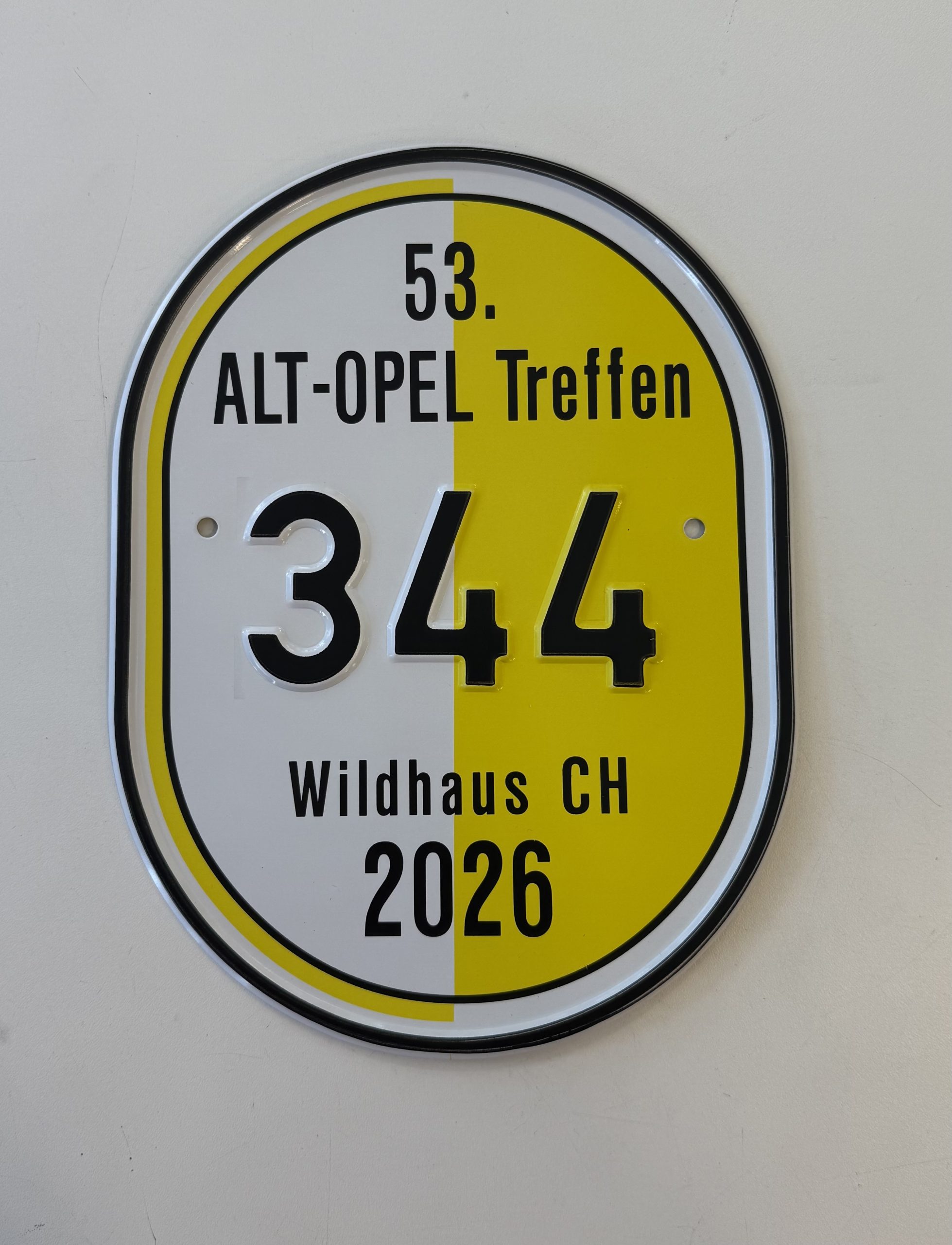 Startnummernschild 53. ALT-OPEL Treffen